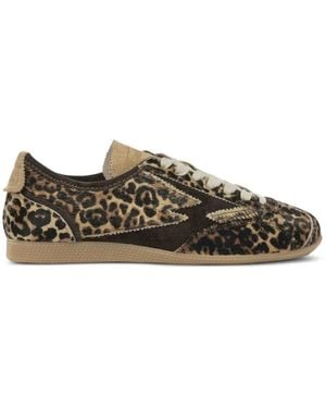 Moa Concept Zapatillas Ikigai De Piel Con Motivo De Leopardo - Multicolor