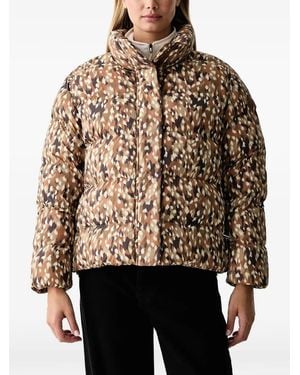 Napapijri Glane Abstract-Print Puffer Jacket - Brown