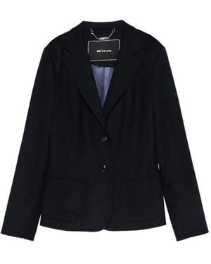 Kiton Two-Button Patch-Pocket Blazer - Black