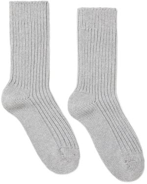 Alanui Ribbed Cashmere Socks - Grey