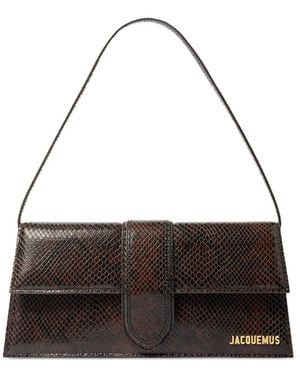 Jacquemus Le Chouchou Snakeskin Leather Flap Shoulder Bag - Brown
