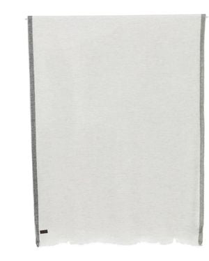 Canali Fringed Cashmere Scarf - White