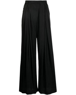 Goen.J Wide-Leg Pleated Pants - Black