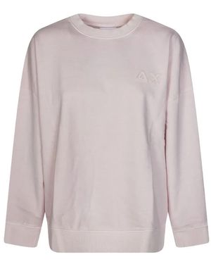 Sun 68 Logo-Embroidered Sweatshirt - Pink