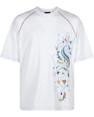 Supreme X Coogi Embroidered-Motif Cotton T-Shirt - White