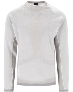 Oakley Logo-Detail Patterned-Jacquard Sweater - White