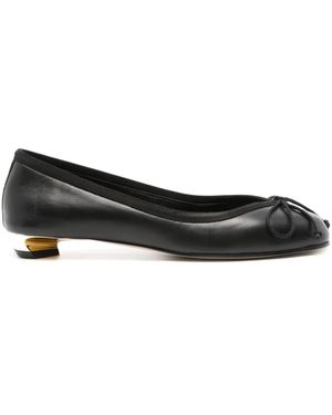 McQueen レザーバレリーナシューズ 20mm - ブラック