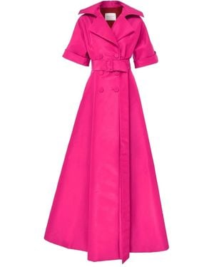 Carolina Herrera ショートスリーブ マキシドレス - ピンク