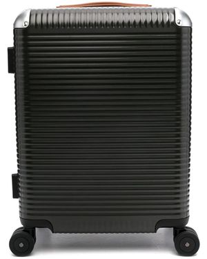 Fpm Milano Bank Light Spinner 55 Ribbed Suitcase - Black