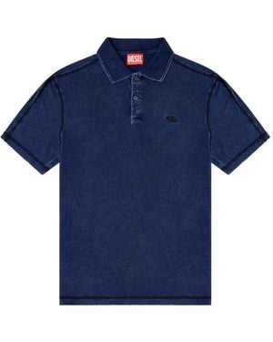 DIESEL Topstitch Polo Shirt - Blue
