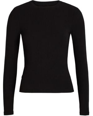 Tala Ribbed-Knit Long-Sleeves Top - Black
