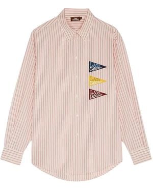Late Checkout Stripe-Pattern Shirt - Pink