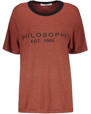 Philosophy Di Lorenzo Serafini Striped T-Shirt - Red