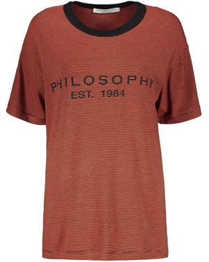 Philosophy Di Lorenzo Serafini Striped T-Shirt - Red