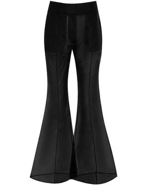 Gabriela Hearst Rhein High-Waist Flared Silk Pants - Black