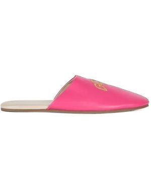 Gcds Mules Con Logo Bordado - Rosa