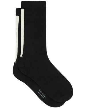 Paul Smith And 'Racer Stripe' Socks - Black