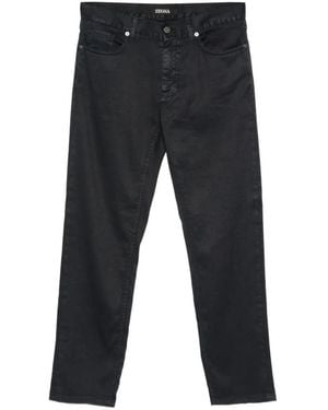 ZEGNA Straight-Leg Trousers - Black