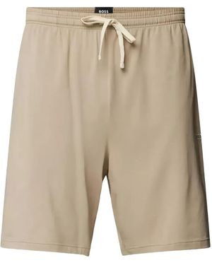HUGO Drawstring Jersey Shorts - Natural