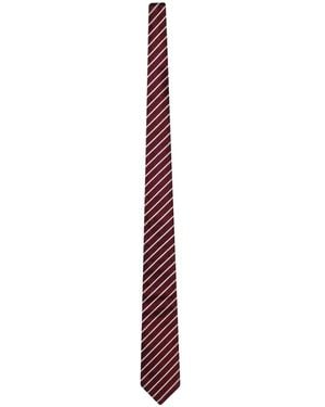 Emporio Armani Striped Silk Tie - White