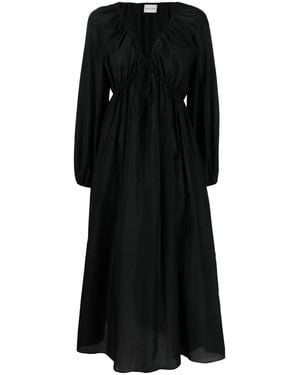 Matteau V-Neck Midi Dress - Black