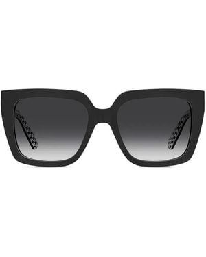 Love Moschino Square-Frame Heart-Motif Sunglasses - Black