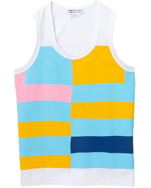 Comme des Garçons Oberteil Mit Patchwork-Muster - Weiß