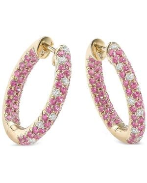 Robinson Pelham Orecchini A Cerchio Disco Sister Con Zaffiro E Diamanti - Rosa