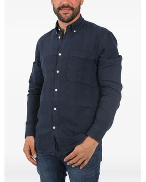 NN07 Pocket Linen Shirt - Blue