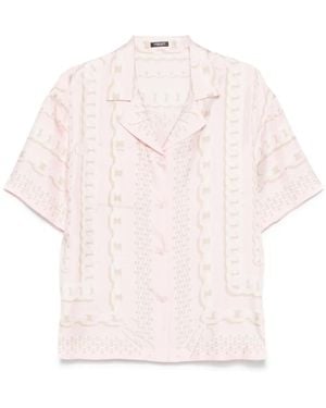 Versace Silk Shirt With Treasure Print - Pink