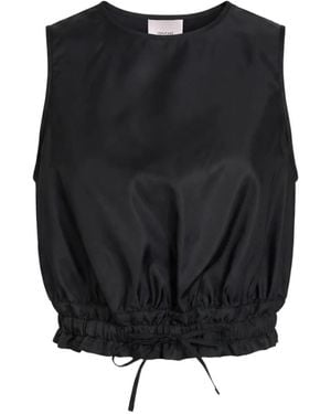 Cinq À Sept Elisabetta Drawstring Cropped Top - Black