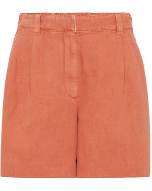 Brunello Cucinelli Geplooide Shorts - Oranje