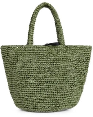KENZO Kleiner Basket Tote Bag Mit Stickerei - Grün