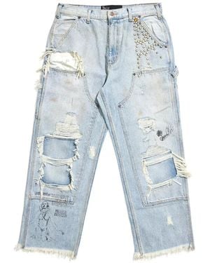 PALY Ripped Studded Jeans - Blue