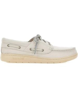 Timberland レザー レースアップ デッキシューズ - ホワイト