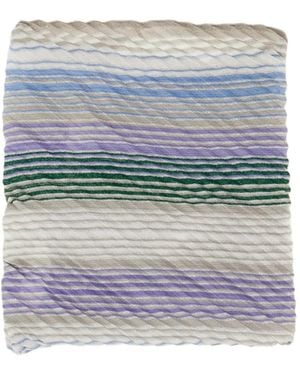 Missoni Embroidered Striped Scarf - Gray