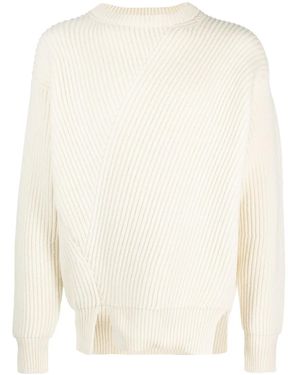 Jil Sander ワッフルニット セーター - ホワイト