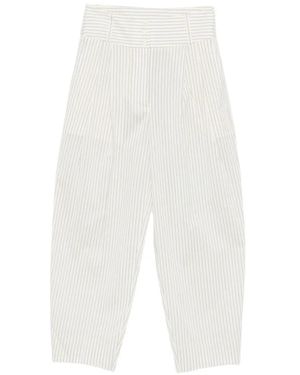 TOTEME Striped Balloon Trousers - White
