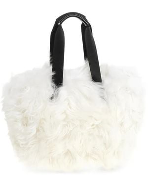 Moncler Apres-Ski Tote Bag Aus Shearling - Weiß