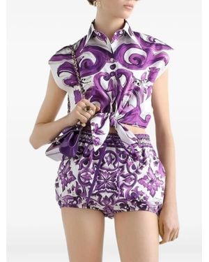 Dolce & Gabbana Majolica-Print Shirt - Purple