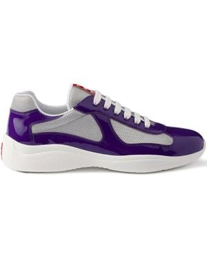 Prada Baskets America's Cup En Cuir Verni - Purple