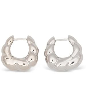 Maria Black Pendientes Robe Huggie - Blanco