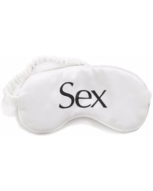 More Joy Slogan-Print Silk Eye Mask - White