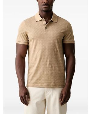 Michael Kors Monogram-Print Polo Shirt - Natural