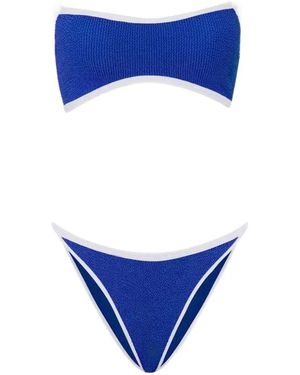 Hunza G Tyler Contrast-Trim Bikini Set - Blue