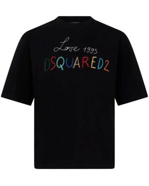 DSquared² 1995 Embroidered Loose-Fit T-Shirt - Black