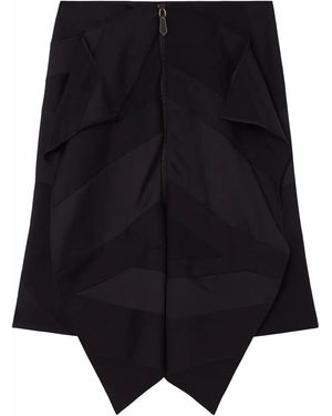 Burberry Flag Drape-Detail Skirt - Black