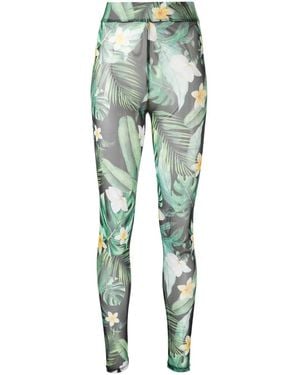 Philipp Plein Graphic-Print Leggings - Green