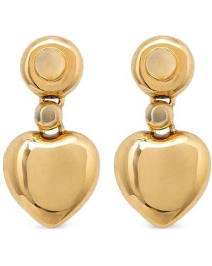 Chiara Ferragni Bold Heart-Pendant Drop Earrings - Metallic
