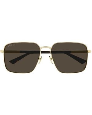 Gucci Square-Frame Sunglasses - Metallic